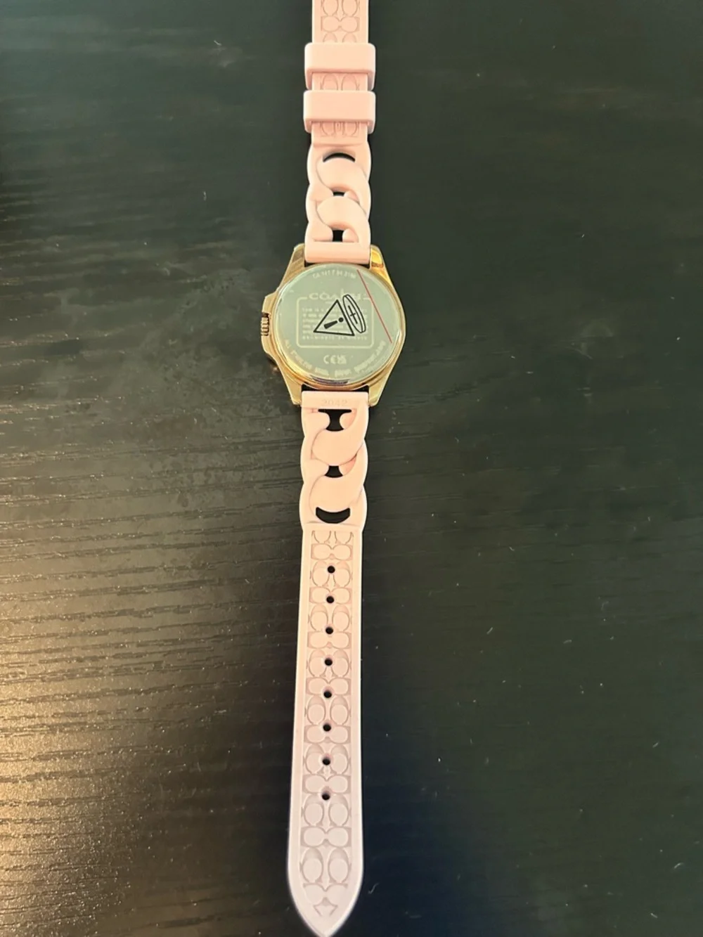 Coach Pink Silicone-Link Ladies Watch with Silver Accents - Picture 3 of 4
